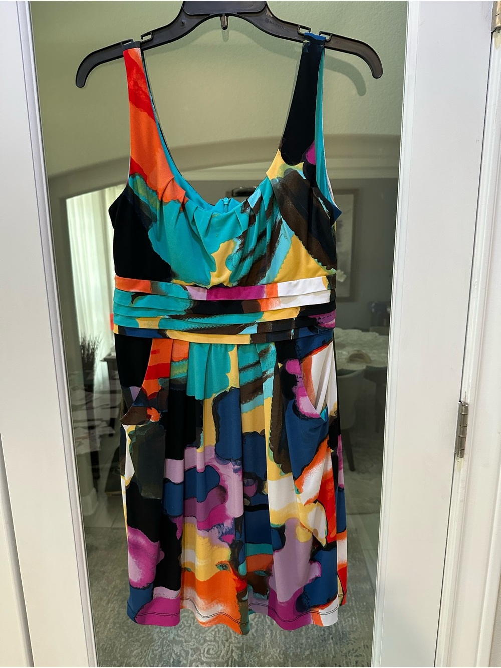 Bisou Bisou Abstract Sleeveless Mini Dress